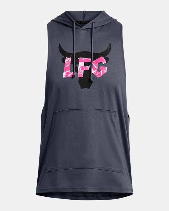 Men's Project Rock LFG Graphic Sleeveless Hoodie in Gray image number 2
